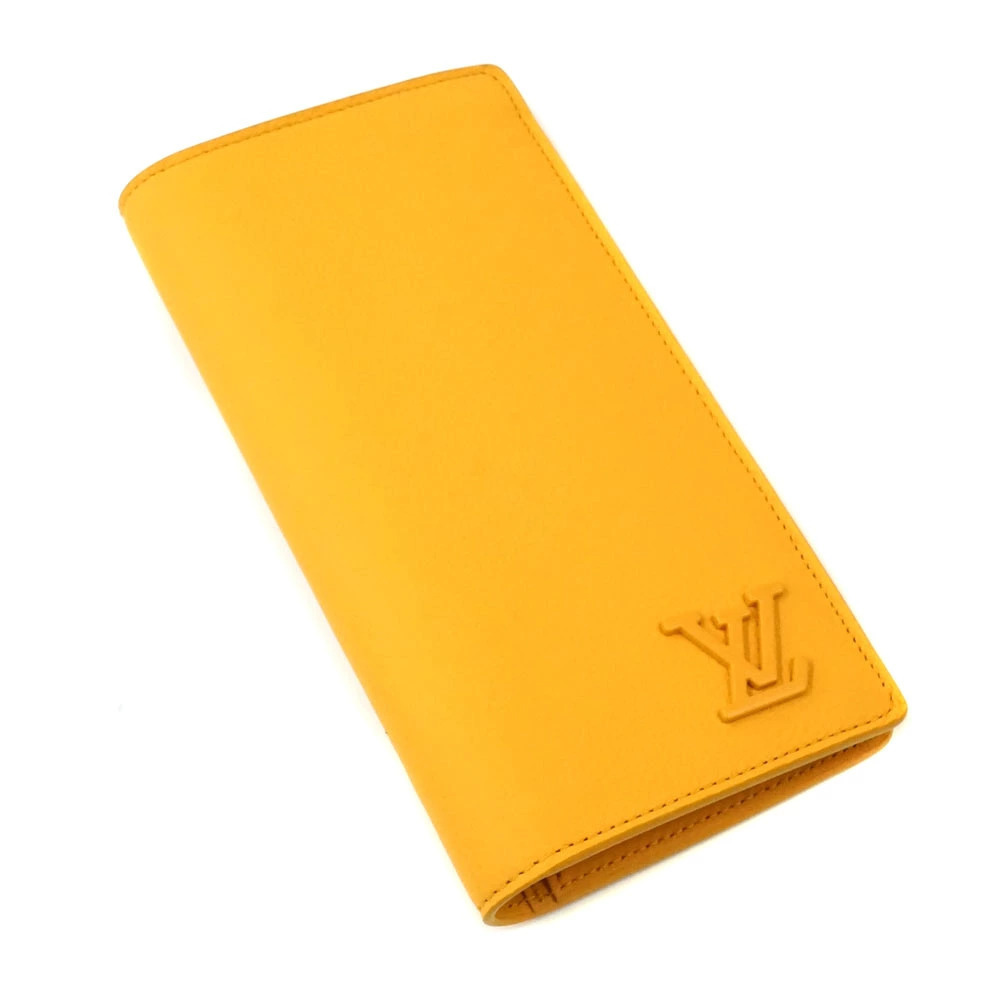 Louis Vuitton Portefeuille Brazza NM Long Wallet Saffron Leather Yellow